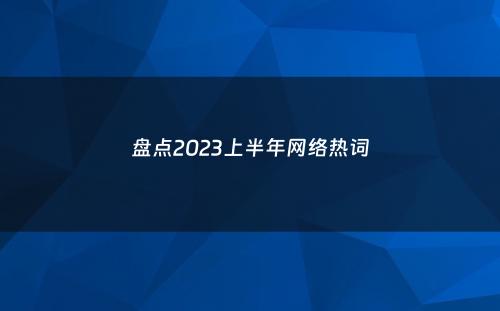 盘点2023上半年网络热词